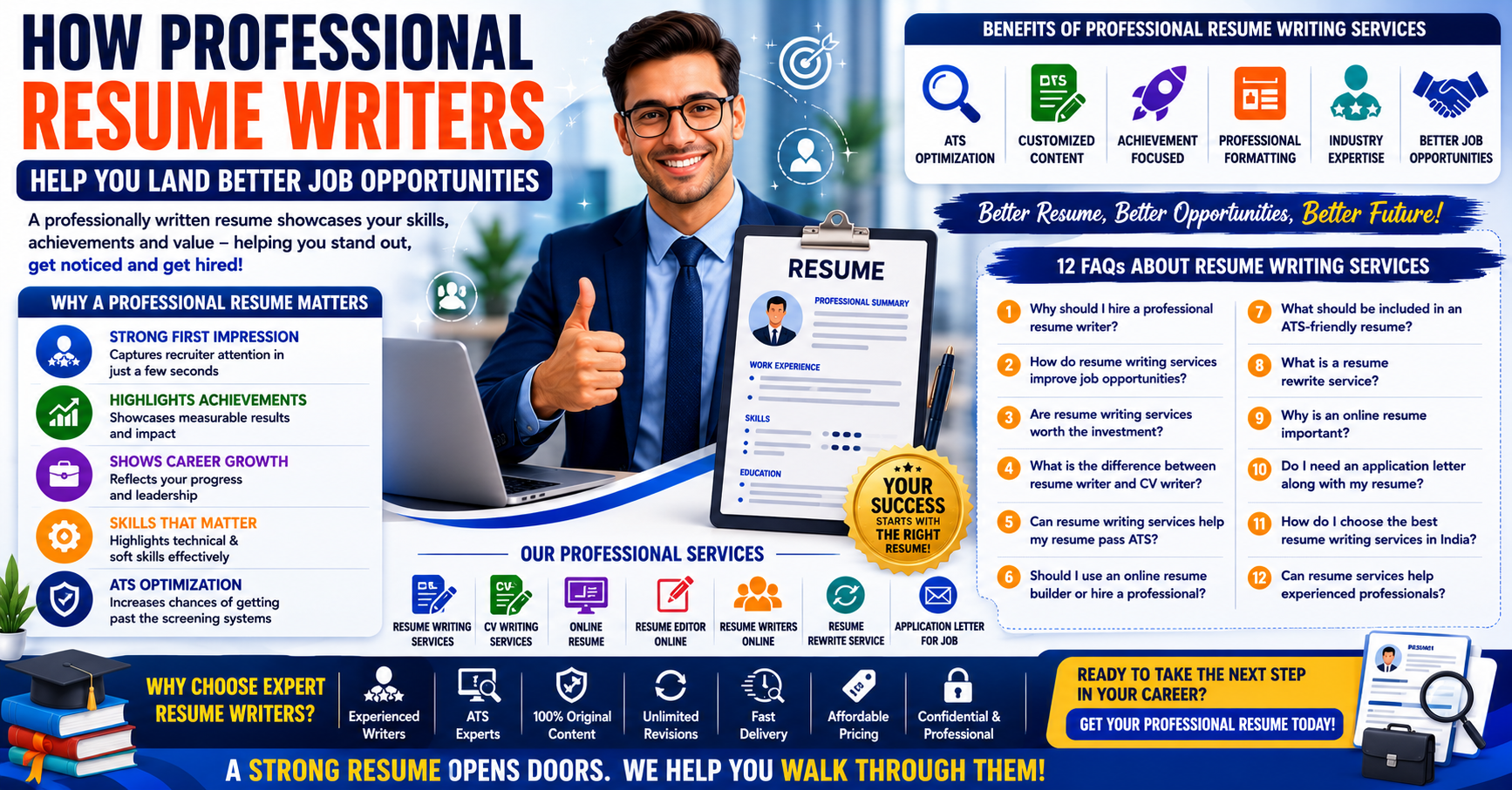 Professional resume writing services infographic